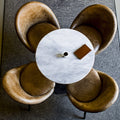 Accentfauteuil met leren bekleding, kleur lichtbruin
