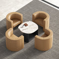Accentfauteuil met leren bekleding, kleur lichtbruin