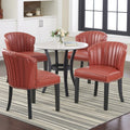 Accentfauteuil met leren bekleding, kleur oranje