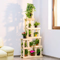 Plantenstandaard van hout, kleur naturelbruin